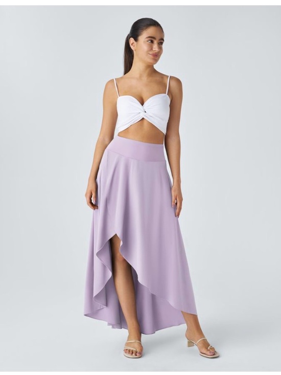 HALARA Dresses & Skirts - HALARA Lilac High-Low Ruffle Skirt